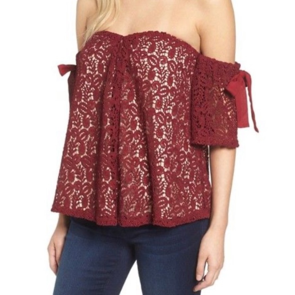 Moon River Off the Shoulder Lace Top